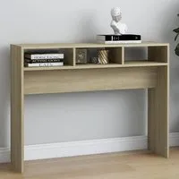 Acosta Console Table with 3 Shelves - Sonoma Oak, Engineered Wood