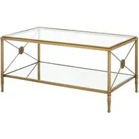 Acox Rectangular Coffee Table - Gold, Glass alternate view