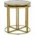 Acox Round Nest of 5 Tables - Black Glass, Gold Frame