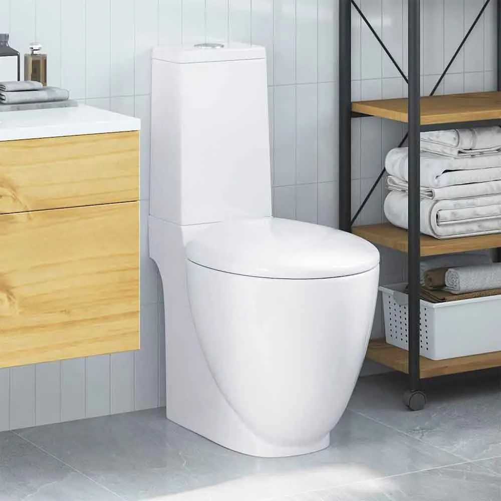 Ada Close Coupled Toilet Vertical Outlet - White, Ceramic product
