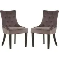 Adalinise Dining Chair - Grey, Velvet