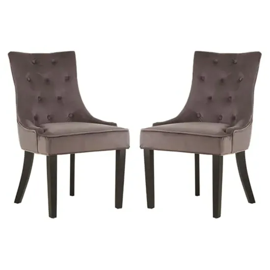 Adalinise Dining Chair - Grey, Velvet