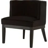Adalinise Rounded Bedroom Chair - Black, Velvet