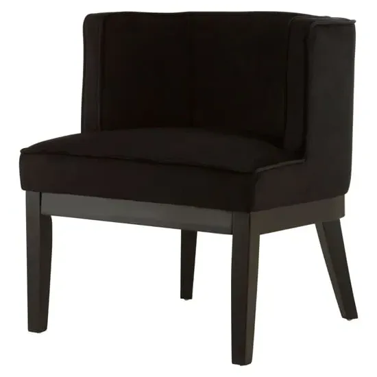 Adalinise Rounded Bedroom Chair - Black, Velvet