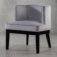 Adalinise Rounded Bedroom Chair - Light Grey, Velvet