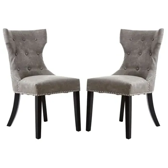 Adalinise Wing Back Dining Chair - Grey, Leather