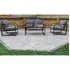 Adana 4-Seat Sofa Set with Coffee Table - Grey, Aluminium