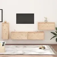 Addax Wall-Mounted Entertainment Unit - Natural, Pinewood