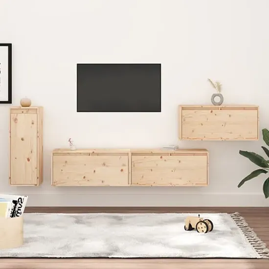 Addax Wall-Mounted Entertainment Unit - Natural, Pinewood