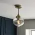 Addington Glass Shade Semi Flush Ceiling Light - Antique Brass