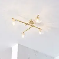 Adel 4 Light Semi Flush Bathroom Light - Brass, Glass