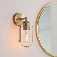 Adel Caged Bathroom Wall Light - Antique Brass, Metal