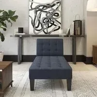 Adel Convertible Chaise Lounge - Blue, Linen