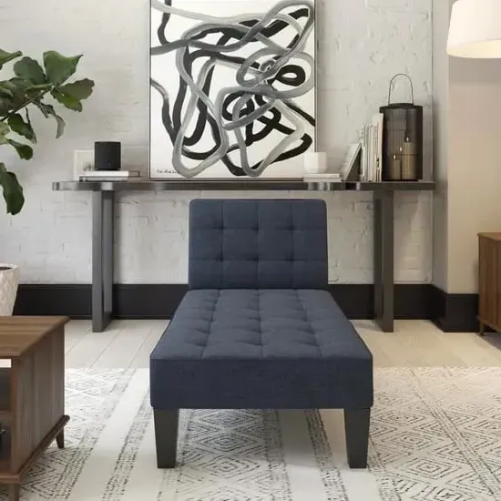 Adel Convertible Chaise Lounge - Blue, Linen image