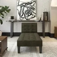 Adel Convertible Chaise Lounge - Grey, Linen