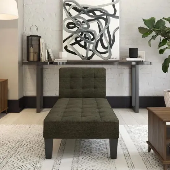 Adel Convertible Chaise Lounge - Grey, Linen