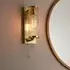 Adel Cylinder Bathroom Wall Light with Pull Cord - Gold, Glass