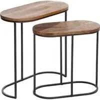 Adel Oval Set of 2 Side Tables - Natural, Wood