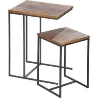 Adel Set of 2 Side Tables - Natural, Wood