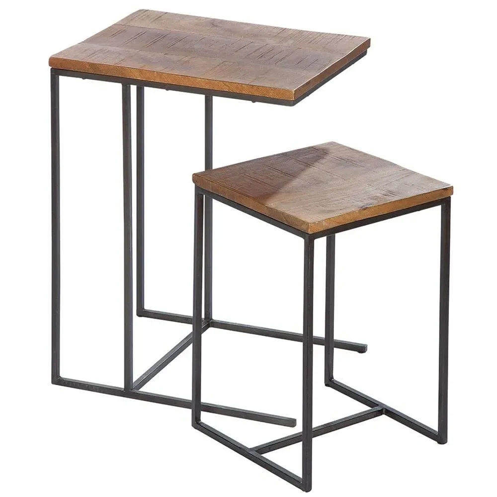 Adel Set of 2 Side Tables - Natural, Wood image