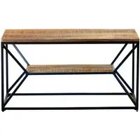 Adel TV Stand with Metal Frame - Natural, Wood