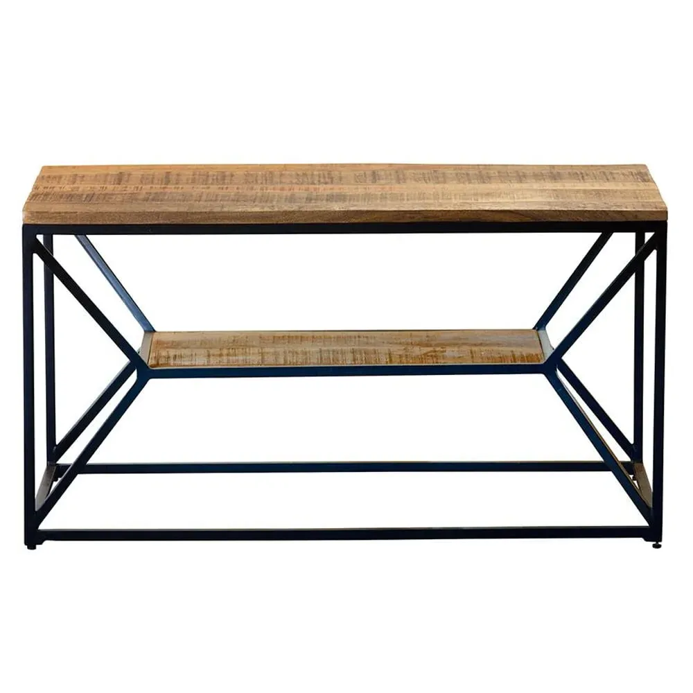 Adel TV Stand with Metal Frame - Natural, Wood image