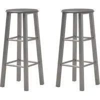Adelia Bar Stools with Footrests - Anthracite, Steel
