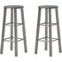 Adelia Bar Stools with Footrests - Anthracite, Steel