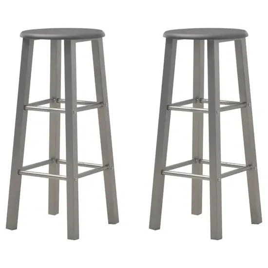 Adelia Bar Stools with Footrests - Anthracite, Steel image