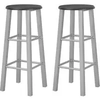 Adelia Bar Stools with Footrests - Black, Steel