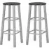 Adelia Bar Stools with Footrests - Black, Steel