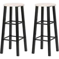 Adelia Bar Stools with Footrests - Natural, Steel