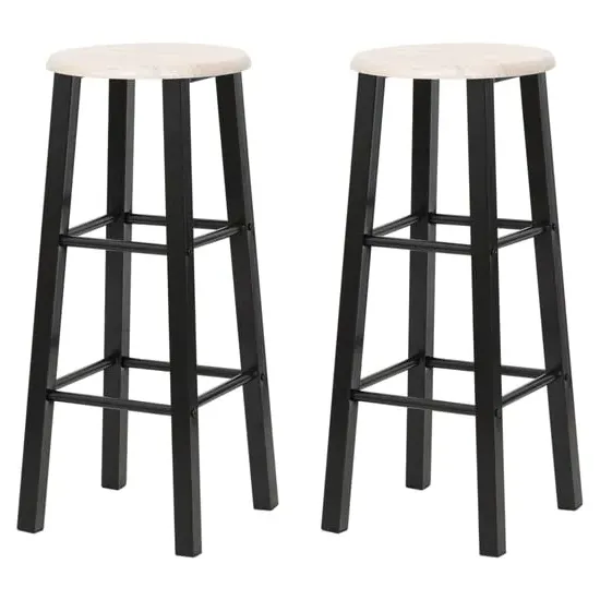 Adelia Bar Stools with Footrests - Natural, Steel