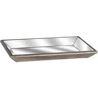 Adeline Rectangular Distressed Mirrored Tray - Clear, Gold