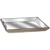 Adeline Square Distressed Mirrored Tray - Clear, Gold