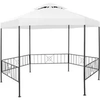 Adica Hexagonal Garden Gazebo - White, Polyester alternate view