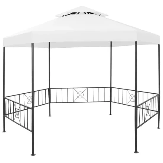 Adica Hexagonal Garden Gazebo - White, Polyester product