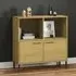 Adica Solid Wood Bookcase with 2 Doors - Brown, Pine