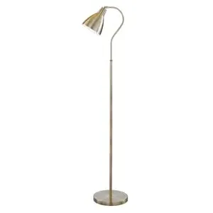 Adjustable Metal Head Floor Lamp - Chrome, Antique Brass