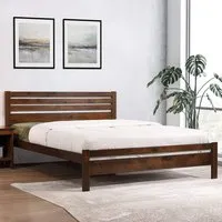 Adkins King Size Bed Frame - Antique Oak, Wood alternate view