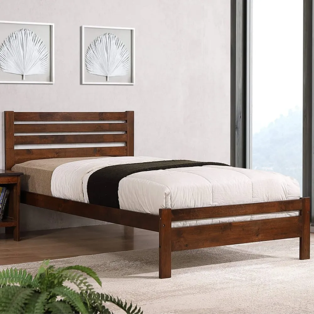 Adkins Single Bed Frame - Antique Oak