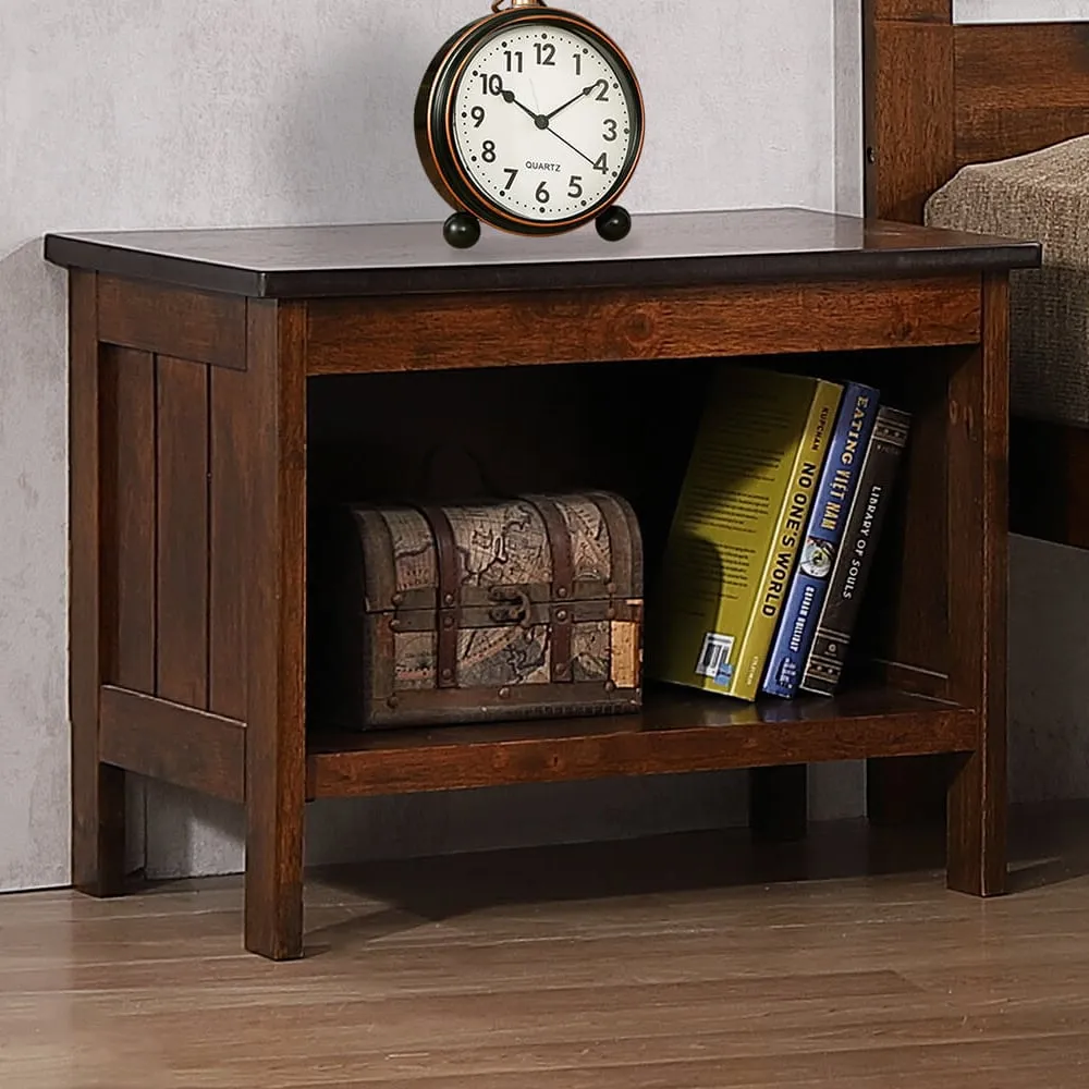 Adkins Wooden Bedside Cabinet - Antique Oak image