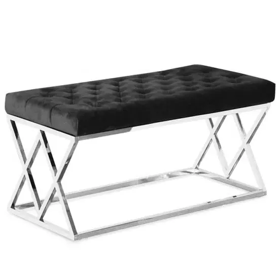 Admaston Dining Bench - Black, Velvet image