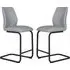 Adoncia Counter Bar Chairs Pair - Grey, Faux Leather