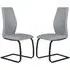 Adoncia Dining Chairs in Pair - Grey, Faux Leather