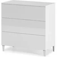 Adonia 3-Drawer Chest with Chrome Legs - White