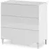 Adonia 3-Drawer Chest with Chrome Legs - White