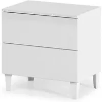Adonia Bedside Cabinet with 2 Drawers - White, MDF
