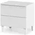 Adonia Bedside Cabinet with 2 Drawers - White, MDF