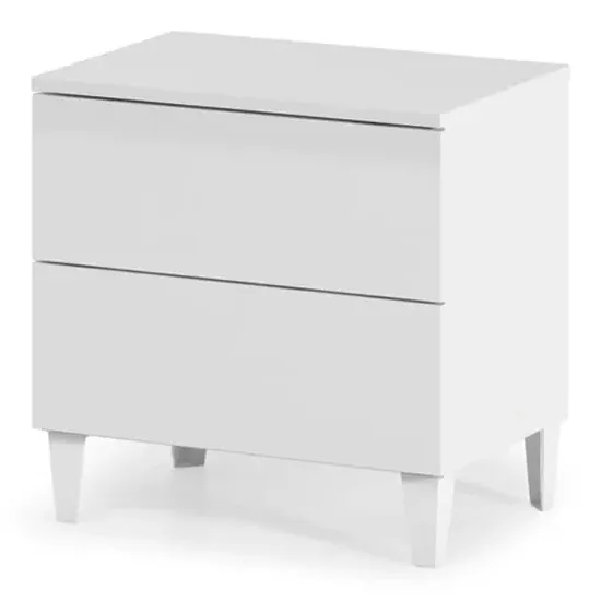 Adonia Bedside Cabinet with 2 Drawers - White, MDF image